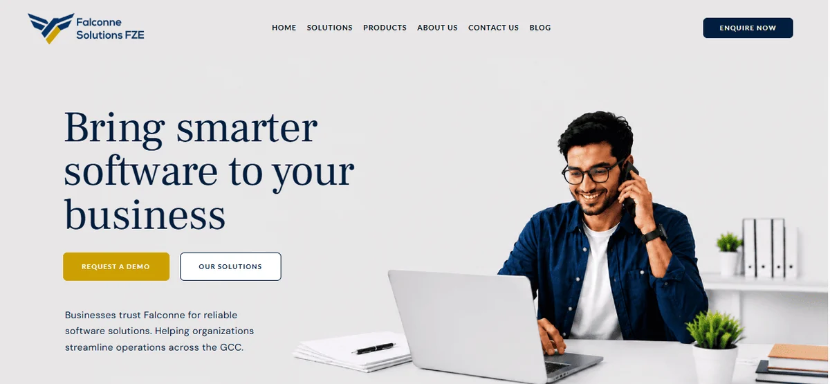 Falconne supplied homepage capture