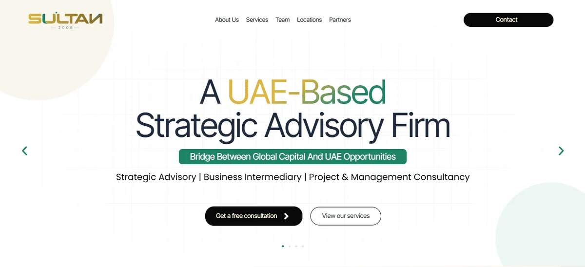 Sultan supplied homepage capture