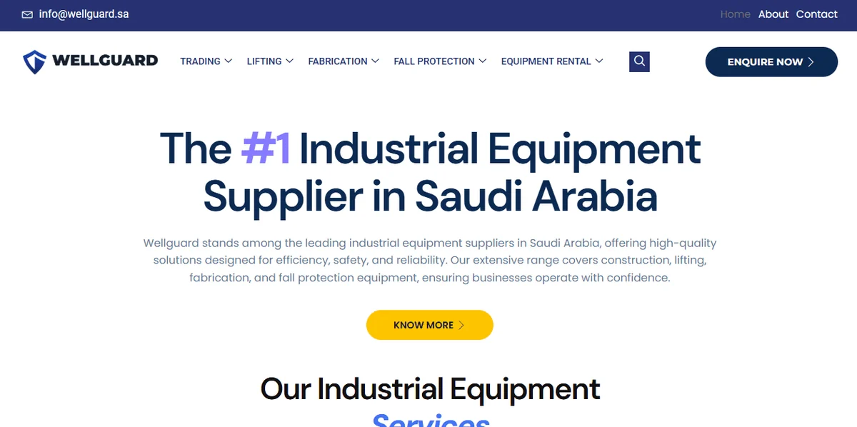 Wellguard · Saudi Arabia supplied homepage capture